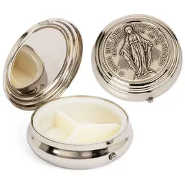 Nklaus Rosenkranz Dose echt Perlmutter Madonna Silber Schatzkiste 5 x 5 x 1,5 cm 2527