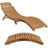 STEELSØN Gartenliege Ophira aus Holz, klappbare Sonnenliege, Holzliege wasserfest, Saunaliege mit Verstellbarer Kopfstütze, Akazienholz geölt, bis 200 kg belastbar