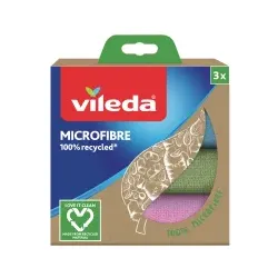 Vileda Microfasertuch Microfibre, 100% recycled  168311 , 1 Packung = 3 Stück