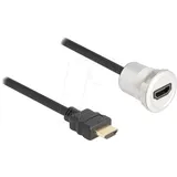 DeLOCK 88180 - HDMI-Kabel, A/M zu A/M, 8K/60 Hz mit Kabelpeitsche Stecker 30 cm Aluminium