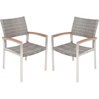 Garden Pleasure LIVORNO Stapelstuhl 60 x 55 x 84 cm grau/silber 2 St.