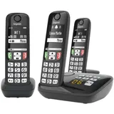 Gigaset Gigaset A735A Trio - Schnurlostelefon mit Anrufbeantworter - klares Display mit gutem Kontrast - echter Allrounder für Heim und Büro -Sch... - Schwarz