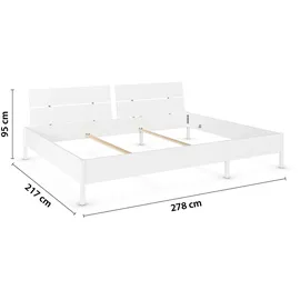 Rauch Familienbett »Mare« - 278x217x95cm - weiß - Holz / Holz