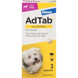 Elanco AdTab 112 mg Kautabletten für Hunde >2,5-5,5 kg