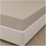 Traumschlaf Spannbettlaken Mako-Satin 150 x 200 - 160 x 200 cm beige