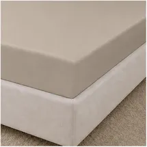 Traumschlaf Spannbettlaken Mako-Satin 150 x 200 - 160 x 200 cm beige