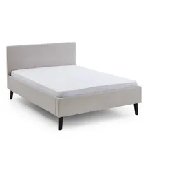 Meise Möbel Avola Polsterbett Kopfteil glatt Beige - Schwarz
