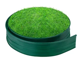 Relaxdays Rasenkante aus Kunststoff, 12 m, flexibles Rasenband, Beetbegrenzung, 10 cm hoch, Wegbegrenzung, dunkelgrün