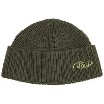 JACK & JONES Gerippte Mütze | Kurze Winter Beanie Kopfbedeckung | Hipster Recycelt JACAIR, Größen:One Size, Farben:Dunkelgrün - Einheitsgröße