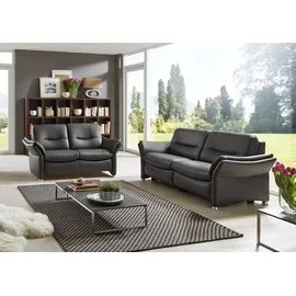Hukla Couch Leder 3-Sitzer Schwarz
