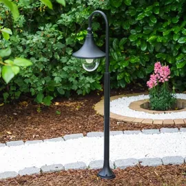 hofstein Außenleuchte Metall Kunststoff 120 cm  ohne Leuchtmittel schwarz