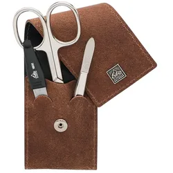 ERBE Maniküre Set Taschen-Etui Serie "Cognac & Ocean Blue", Cognac, 3-tlg. 