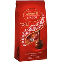 Lindt Schokolade LINDOR Kugeln Milch | 100g im Beutel | ca. 7 Kugeln Vollmilchschokolade mit zartschmelzender Füllung | Pralinen-Geschenk | Schokoladen-Geschenk