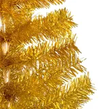 vidaXL Künstlicher Weihnachtsbaum mit LEDs & Kugeln Golden 180 cm PET