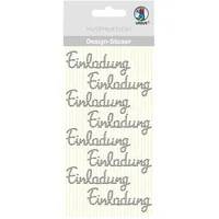 Ursus Design Sticker Einladung silber 8 Stück selbstklebend