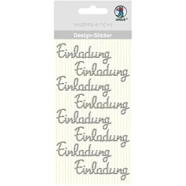 Ursus Design Sticker Einladung silber 8 Stück selbstklebend