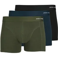 JACK & JONES JACBASIC BAMBOO TRUNKS 3er Pack Schwarz / Blau / Grün M