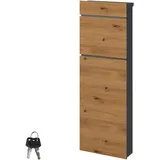 ML-Design Standbriefkasten freistehend, Braun-Holzoptik, aus Stahl 39,5x14,1x115cm