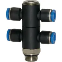 Riegler T-Mehrfachverteiler »Blaue Serie«, 4-fach, drehbar, G 3/8 a.