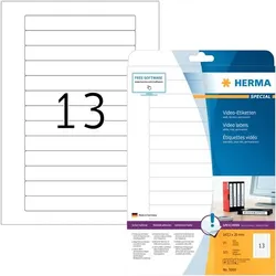 HERMA Video-Etiketten SPECIAL, 147,3 x 20 mm, weiß