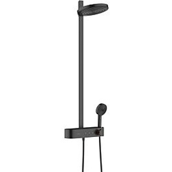 hansgrohe Pulsify S Showerpipe 24240670 mit Brausethermostat Shower Tablet Select 400, mattschwarz