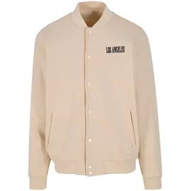 Mister Tee Los Angeles EMB Heavy Tonal College Jacket - Beige
