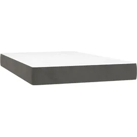 vidaXL Boxspringbett mit Matratze & LED Dunkelgrau 120x200 cm Samt