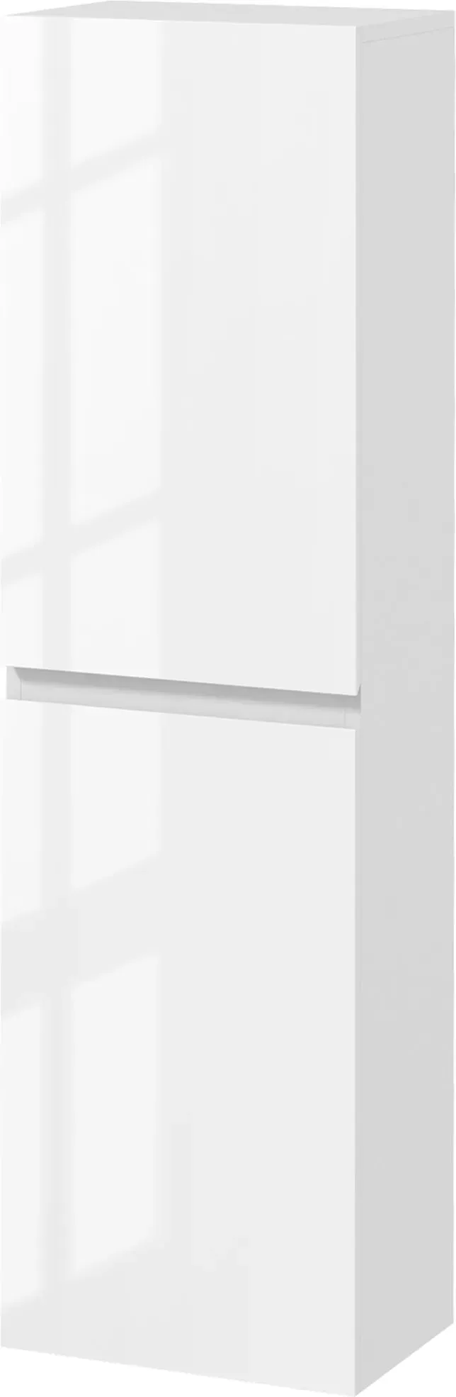 Kleankin Badezimmerschrank hohe Säule, glänzendes Finish, verstellbare Regale, 2 Schränke, Regal für Badezimmer, 35 x 25 x 120 cm, weiß lackiert   Aosom