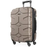 HAUPTSTADTKOFFER - X-Kölln - Handgepäck Trolley, Bordgepäck, Koffer, Volumenerweiterung, TSA, 4 gummierte Doppelrollen, 55 cm, 50 L, Gold matt