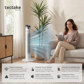 Tectake Turmventilator 90 cm Weiß