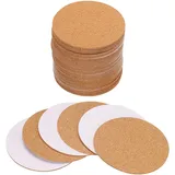 QUARKZMAN 50 Stück Selbstklebende Korkuntersetzer 90x90x1,5mm Korkplatte Korkplatten Korkmatte Kork Untersetzer Kork Selbstklebend für DIY Bastelarbeiten, Kreis