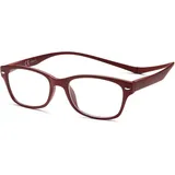 NEW VISION Lesebrille, Magnet Lesebrille, Lesebrillen Herren, Klassischer Stil Lesebrille NV3282 mit Magnetverschluss Hinten, Lesehilfe für Damen Herren (Rot, 3, Diottria)