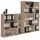 BMG Möbel Aktenregal Schrankwand Set Office Edition, Spar-Set, 6, 9, 10, 15 oder 16 Fächer, Made in Germany braun 257 cm x 185.6 cm x 33 cm