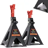 Unterstellböcke 6T, 385-600 mm, Sicherungssplint Stützböcke Wagenheber Ständer Modellwahl Wagenbock Werkstattstände Profi Reifenwechsel Abstellbock Auo Heber PKW Wohnmobil(1 Paar mit Sicherung 6T)