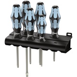 WERA 3334/3350/3355/6 Schraubendrehersatz, Edelstahl + Rack, 6-teilig