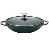 Cheffinger Wok Wokpfanne Woktopf Silikongriffe Induktion 36cm Aluguss Deckel