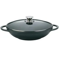 Cheffinger Wok Wokpfanne Woktopf Silikongriffe Induktion 36cm Aluguss Deckel