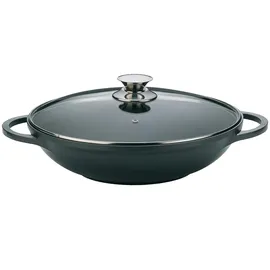 Cheffinger Wok Wokpfanne Woktopf Silikongriffe Induktion 36cm Aluguss Deckel