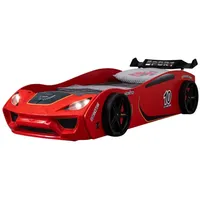 Coemo Autobett, Rot, Holzwerkstoff, 90x200 cm, CE, Kinder- & Jugendzimmer, Kindermöbel, Kinderbetten, Spielbetten