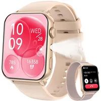 IOWODO Smartwatch Damen 2026 | Bluetooth-Anrufe | 100+ Sportmodi | Herzfrequenz & Schlafüberwachung | 350 mAh (6+ Tage) | 2 Armbänder (Silicone/Nylon) | Fitnessuhr für Android & iOS