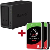 Synology DiskStation DS723+ 2 Einschübe NAS-Server Leergehäuse + 2x Seagate Ironwolf SATA 3.5" HDD 8TB Festplatte