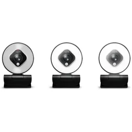 Logilink UA0384 - Full-HD-USB-Webcam, 76°, Dual-Mikrofon, Autofokus, Ringlicht, Stativ, Schwarz