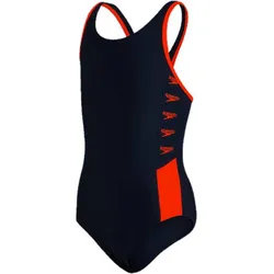 SPEEDO Kinder Schwimmanzug Badeanzug Boom Logo, TRUE NAVY/NEON FIRE, 116