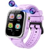 Kesasohe Kinder Smartwatch mit 24 Spielen und 2 Kameras, Video Musik Player, 1,54 Smartwatch Kinder mit Kalorien-Yas, Schrittzähler, Taschenlampe, Wecker, Geburtstagsgeschenke für Jungen und Mädchen