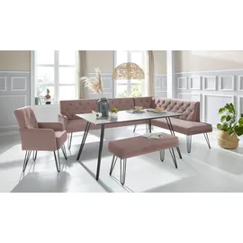 exxpo - sofa fashion Eckbank Doppio, Frei im Raum stellbar pink Sitzbänke, 31879349-0 B/H/T: 197 cm x 90 cm, x 255 cm