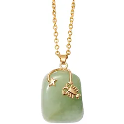 Kette mit Anhänger FIRETTI "Schmuck Geschenk Halsschmuck Anker/Halskette Sternzeichen Geburtsstein", gold (gelbgoldfarben), Halsketten, Damen, Krebs, Edelstahl, L: 50cm B: 2mm, Made in Germany - mit Edelstein, B:2mm
