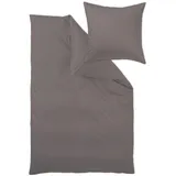 Curt Bauer Uni Mako-Satin Bettwäsche 155x220 cm + 80x80 cm | stein - grau