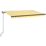 vidaXL LED Automatische Markise 400 x 350 cm gelb/weiß inkl. Windsensor 3069193