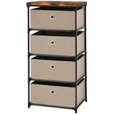 Costway Nachttisch 33,5 x 42 x 84,5 cm 1-tlg. Braun