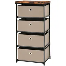 Costway Nachttisch 33,5 x 42 x 84,5 cm 1-tlg. Braun